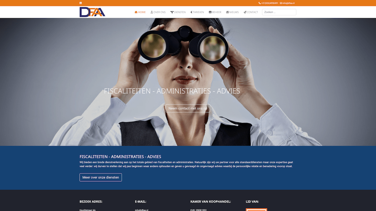 Nieuwe website voor Fiscaliteiten &amp; Administraties DFAA de Steeg